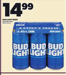 Loblaws BUD LIGHT BEER, 6X473 ML CANS offer