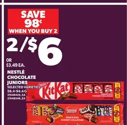 Loblaws NESTLÉ CHOCOLATE JUNIORS offer