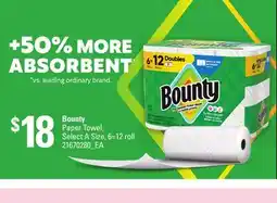 Loblaws BOUNTY PAPER TOWEL,, 6=12 ROLL offer