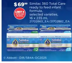 Loblaws SIMILAC 360 TOTAL CARE READY TO FEED INFANT FORMULA offer