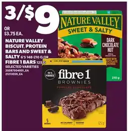 Loblaws NATURE VALLEY BISCUIT, PROTEIN BARS AND SWEET & SALTY 6'S 148-210 G OR FIBRE 1 BARS 125 G offer