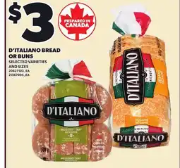 Loblaws D'ITALIANO BREAD OR BUNS offer
