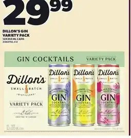 Loblaws DILLON'S GIN VARIETY PACK, 12X355 ML CANS offer