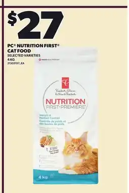 Loblaws PC NUTRITION FIRST CAT FOOD offer