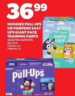 Loblaws HUGGIES PULL UPS OR PAMPERS EASY UPS GIANT PACK TRAINING PANTS, 68-112'S offer