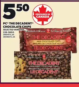 Loblaws PC THE DECADENT CHOCOLATE CHIPS offer