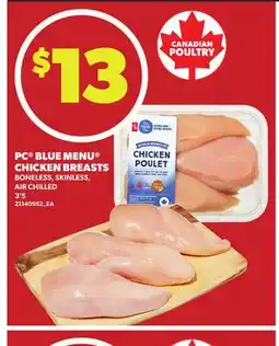 Loblaws PC BLUE MENU CHICKEN BREASTS, 3'S offer