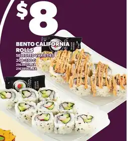 Loblaws BENTO CALIFORNIA ROLLS offer