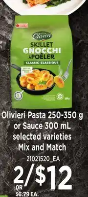 Loblaws OLIVIERI PASTA 250-350 G OR SAUCE 300 ML offer