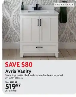 Home Hardware Avria Vanity offer