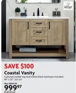 Home Hardware Coastal Vanity offer
