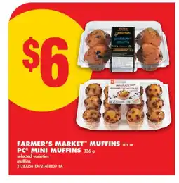 No Frills FARMER'S MARKET MUFFINS 6' s or PC MINI MUFFINS offer