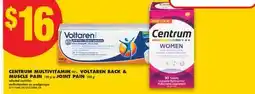 No Frills CENTRUM MULTIVITAMIN 90'S, VOLTAREN BACK & MUSCLE PAIN 120 G OR JOINT PAIN 100 G offer