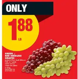 No Frills GREEN or RED SEEDLESS offer