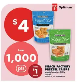 No Frills SNACK FACTORY PRETZEL CRISPS offer