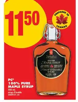 No Frills PC 100% PURE MAPLE SYRUP offer