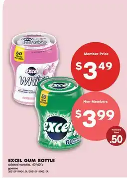 No Frills EXCEL GUM BOTTLE, 40/60'S offer