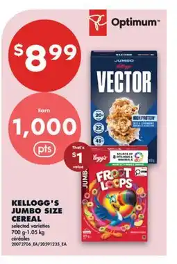 No Frills KELLOGG'S JUMBO SIZE CEREAL, 700 G - 1.05 KG offer