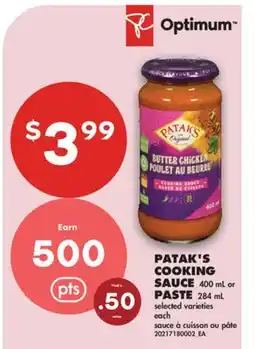 No Frills PATAK'S COOKING SAUCE, 400 ML OR PASTE, 284 ML offer