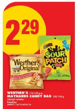 No Frills WERTHER'S, 116-135 G OR MAYNARDS CANDY BAG, 150/154 G offer