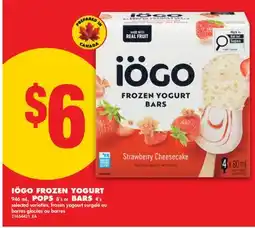 No Frills IÖGO FROZEN YOGURT 946 ML, POPS 8' S OR BARS 4' S offer