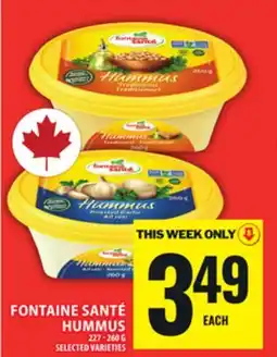Food Basics FONTAINE SANTÉ HUMMUS offer