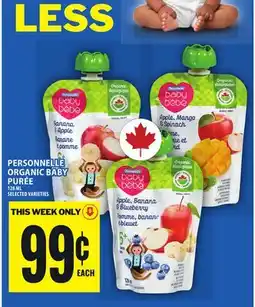 Food Basics PERSONNELLE ORGANIC BABY PURÉE offer
