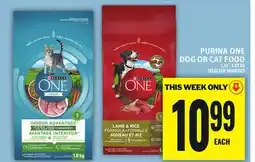 Food Basics PURINA ONE DOG OR CAT FOOD offer