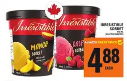 Food Basics IRRESISTIBLE SORBET offer
