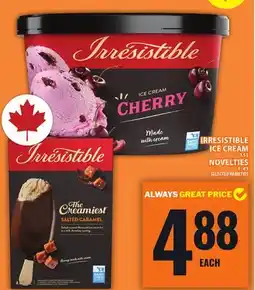 Food Basics IRRESISTIBLE ICE CREAM OR NOVELTIES offer