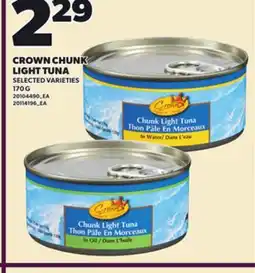 Loblaws CROWN CHUNK LIGHT TUNA offer
