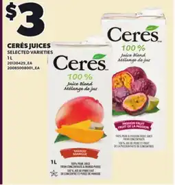 Loblaws CERÉS JUICES offer