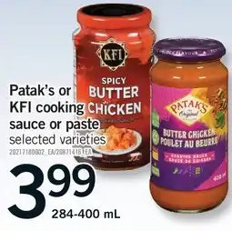 Fortinos PATAK'S OR KFI COOKING SAUCE OR PASTE offer