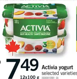 Fortinos ACTIVIA YOGURT offer