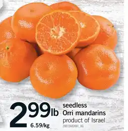 Fortinos SEEDLESS ORRI MANDARINS offer