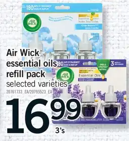 Fortinos AIR WICK ESSENTIAL OILS REFILL PACK, 3's offer