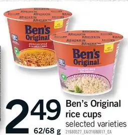 Fortinos BEN'S ORIGINAL RICE CUPS, 62/68 g offer