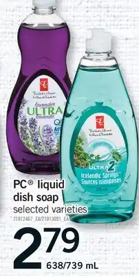 Fortinos PC LIQUID DISH SOAP, 638/739 mL offer