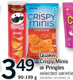 Fortinos QUAKER CRISPY MINIS OR PRINGLES offer