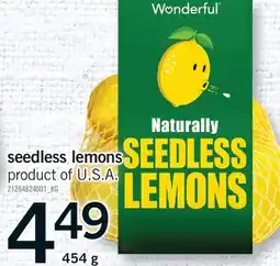 Fortinos SEEDLESS LEMONS offer