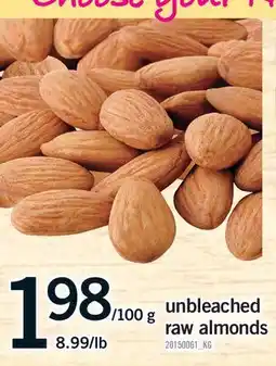Fortinos UNBLEACHED RAW ALMONDS offer