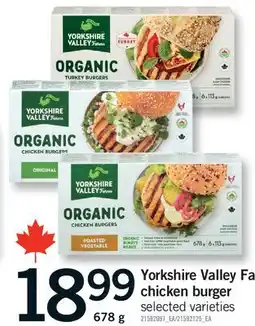 Fortinos YORKSHIRE VALLEY FARMS CHICKEN BURGER offer