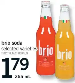 Fortinos BRIO SODA offer