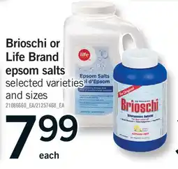 Fortinos BRIOSCHI OR LIFE BRAND EPSOM SALTS offer