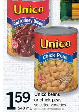 Fortinos UNICO BEANS OR CHICK PEAS offer