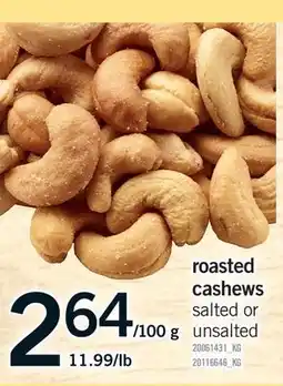 Fortinos ROASTED CASHEWS offer
