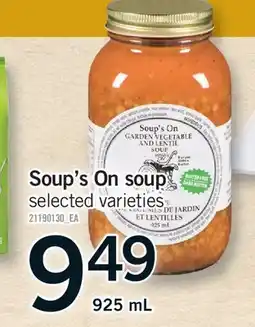 Fortinos SOUP'S ON SOUP offer