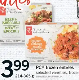 Fortinos PC FROZEN ENTRÉES offer