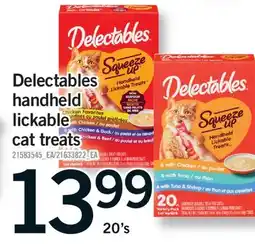 Fortinos DELECTABLES HANDHELD LICKABLE CAT TREATS, 20's offer