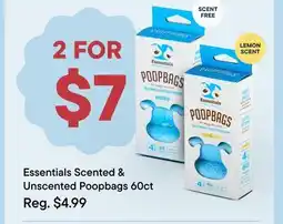 Petvalu Essentials Scented 4 Unscented Poopbags 60ct offer